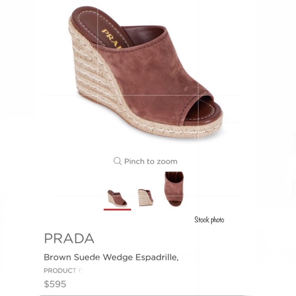 PRADA suede espadrille wedge mules, made in Italy, size 40.5 NWOT - Picture 16 of 16